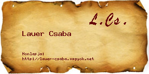 Lauer Csaba névjegykártya